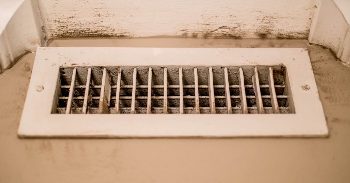 Air vent covered with dirt and mold