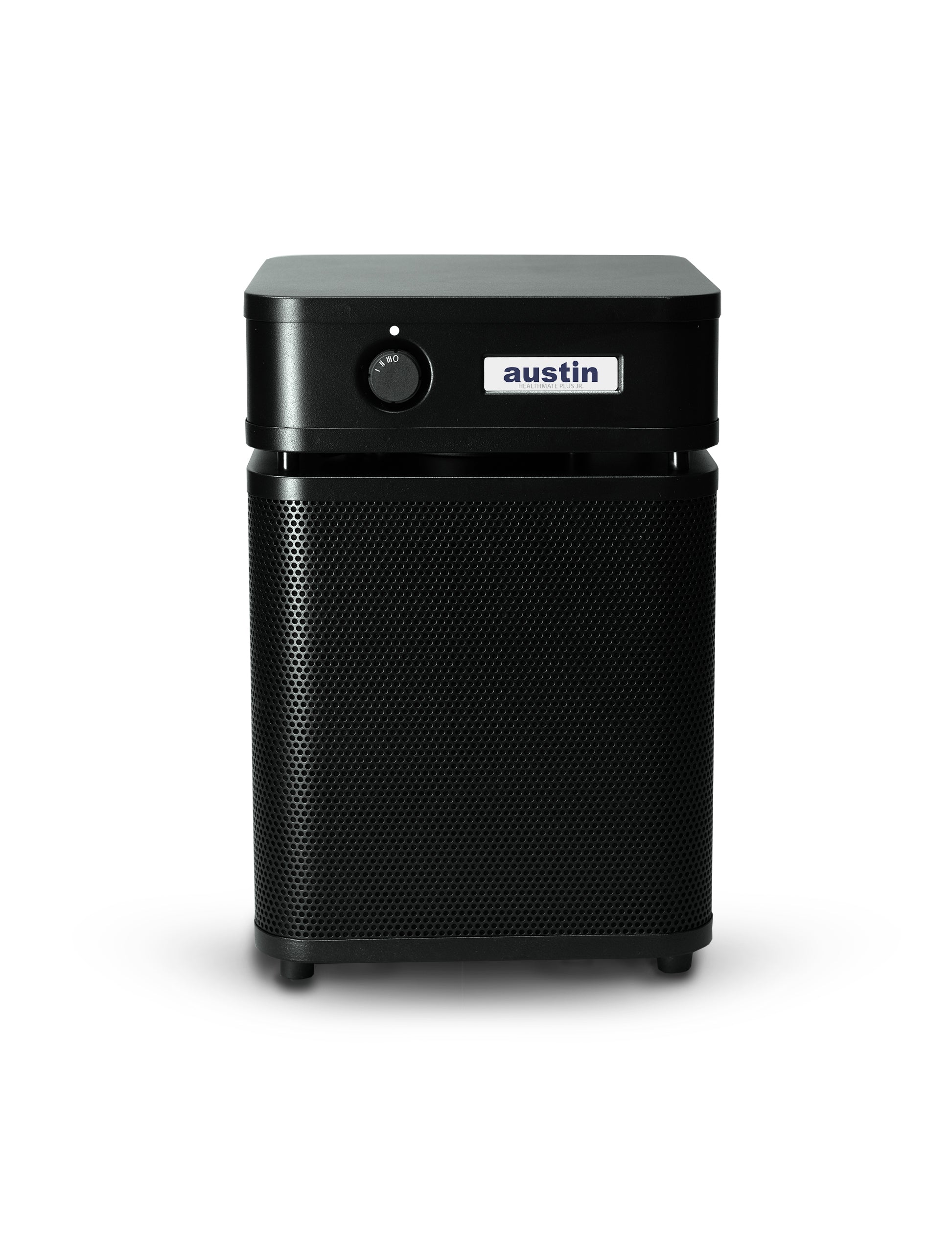 Black Austin Air HealthMate Plus Junior Air Purifier Front Angle