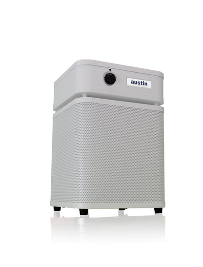 White Austin Air HealthMate Plus Junior Air Purifier Hero