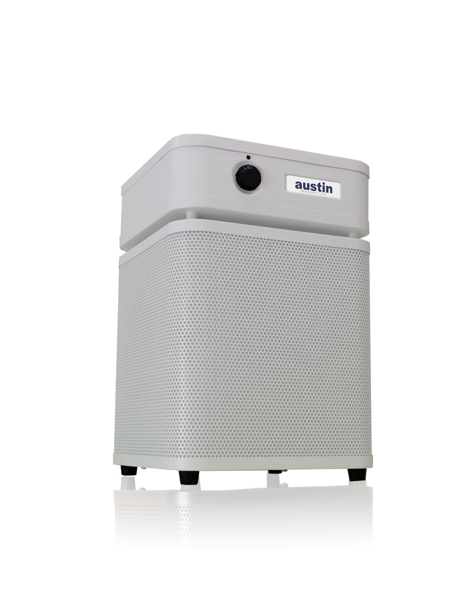White Austin Air HealthMate Plus Junior Air Purifier Hero