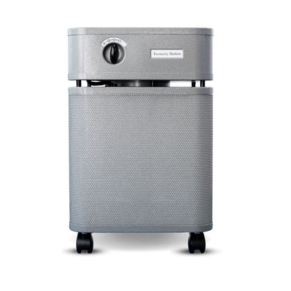 Austin Air Immunity Machine Gray air purifier with wheels on a white background
