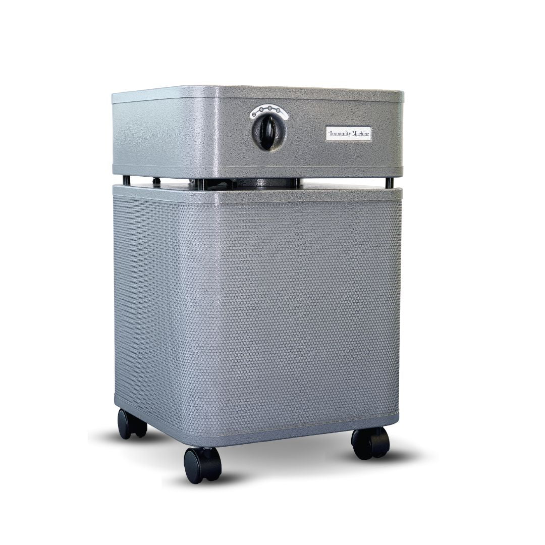Austin Air Immunity Machine Gray air purifier on a white background
