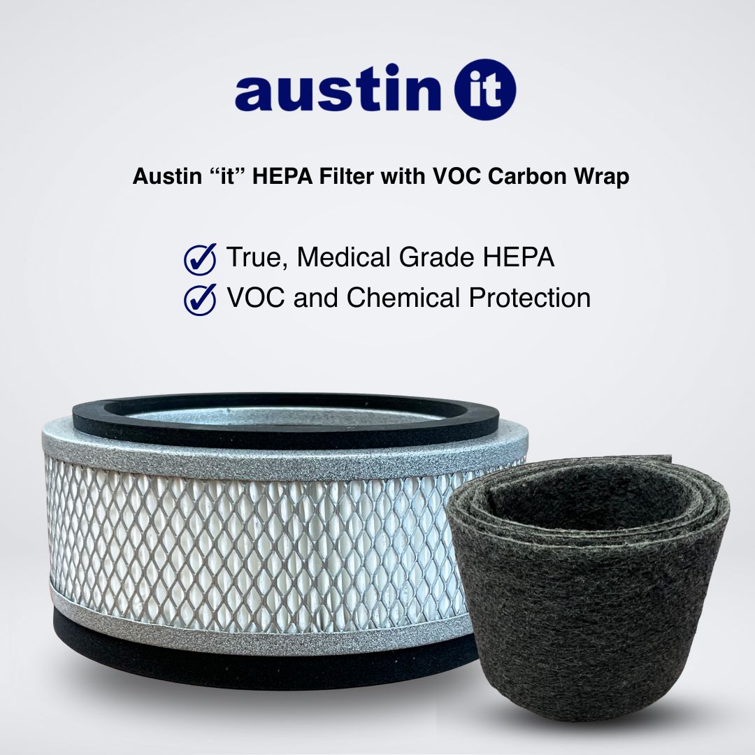Austin 'it' HEPA Filter with VOC Carbon Wrap on a white background