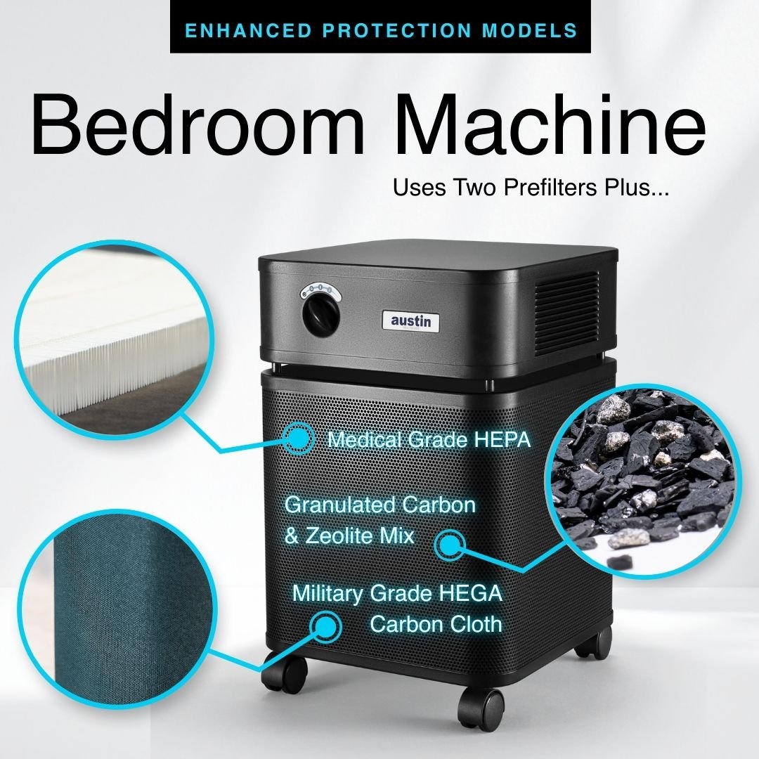 austin air bedroom machine enhanced protection model with medical grade hepa granulated carbon and zeolite mix military grade hega carbon cloth