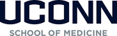 UConn School of Medicine logo in blue on a white background