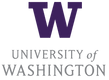 Logo of the University of Washington with a purple 'W' on a white background